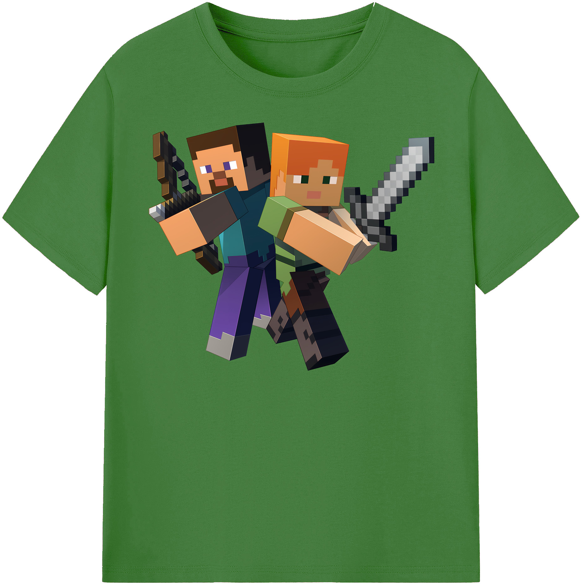 （画像用） マインクラフト ブロックの世界 Minecraft MC Block world レディースカジュアルプリントTシャツ（綿100％）